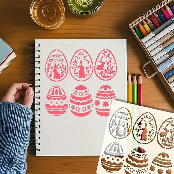White_Square_Plastic_Diy_Craft_Stencil_Template_Easter_Egg_Bunny_Painting_Diy_And_Craft