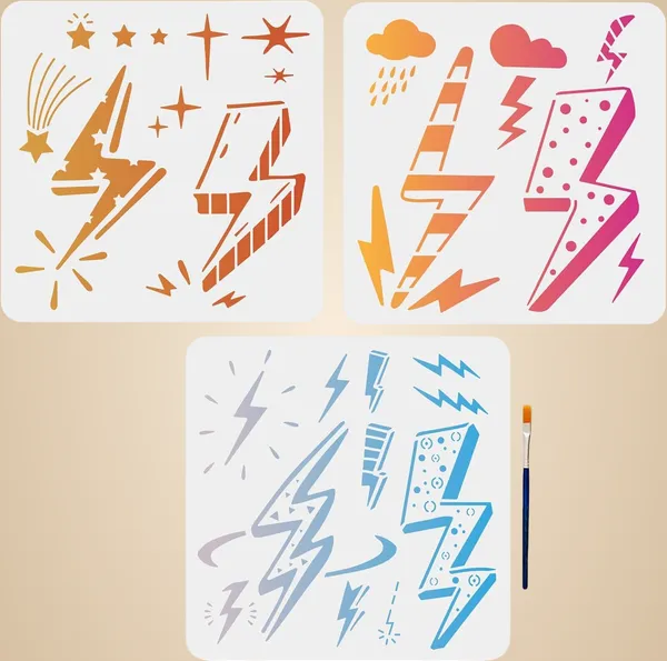 White_Lightning_Bolt_Stencil_Cm_Reusable_Thunderstorm_Cloud_Rain_Star_Weather_Stencils_Diy_And_Craft
