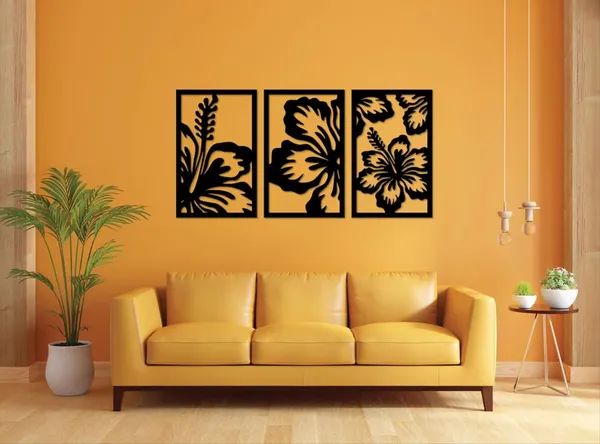 Beige_Floral_Hibiscus_Panel_Wooden_Wall_Decor_Home_Decor