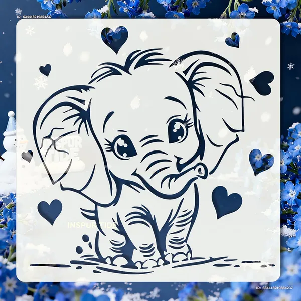 White_Elephant_Shape_Plastic_Painting_Stencil_Diy_Art_Craft_Template_Diy_And_Craft