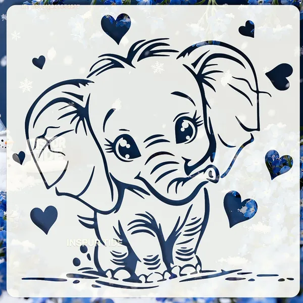 White_Elephant_Shape_Plastic_Painting_Stencil_Diy_Art_Craft_Template_Diy_And_Craft