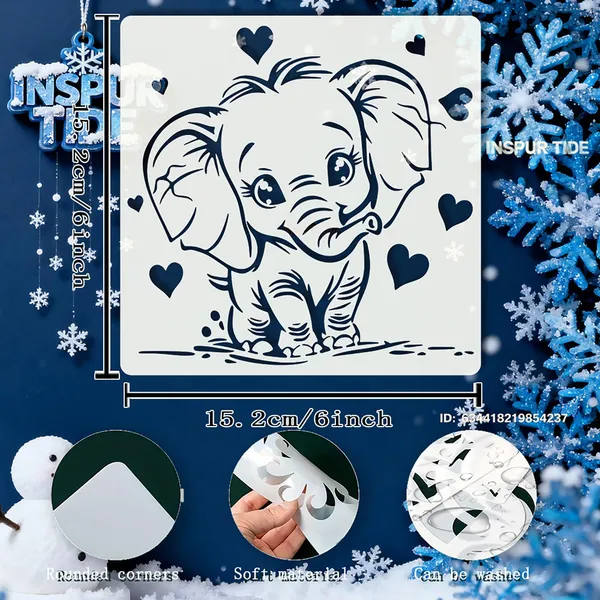 White_Elephant_Shape_Plastic_Painting_Stencil_Diy_Art_Craft_Template_Diy_And_Craft