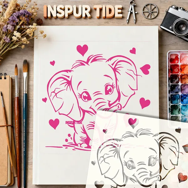 White_Elephant_Shape_Plastic_Painting_Stencil_Diy_Art_Craft_Template_Diy_And_Craft