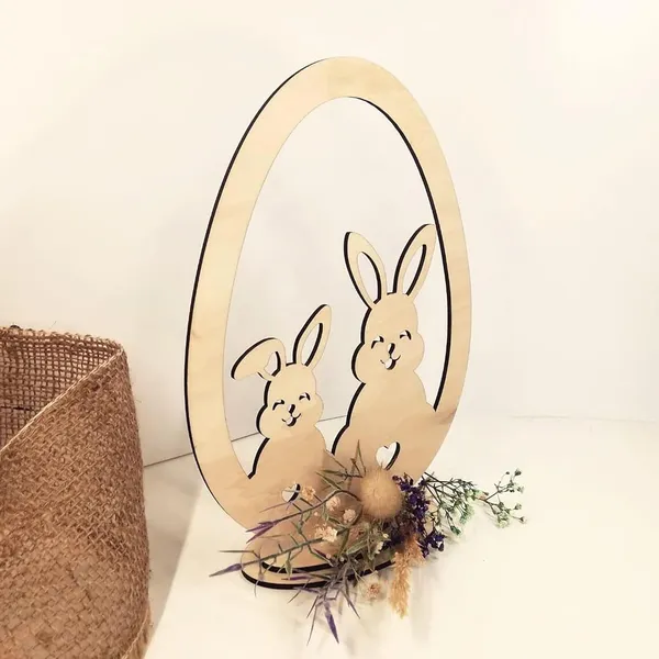 Beige_Rabbit_In_Egg_Shape_Pine_Mdf_Diy_Art_Craft_Tabletop_Base_X_Diy_And_Craft