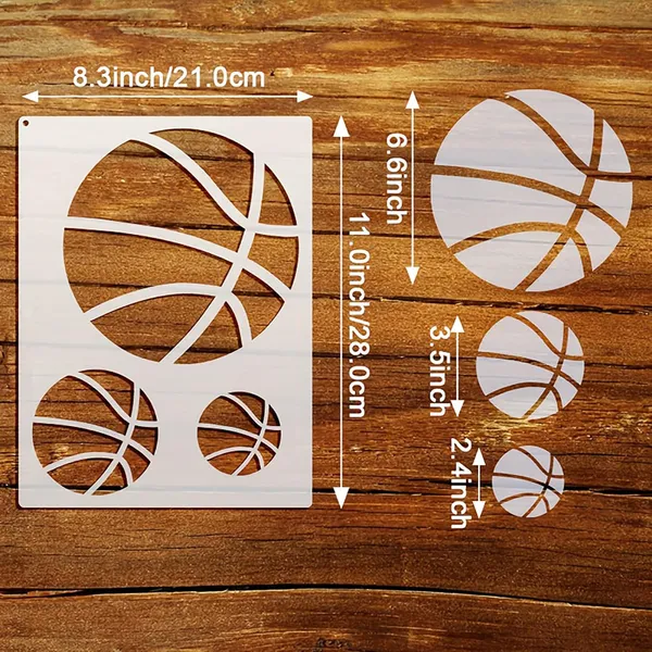 White_Sports_Ball_Stencils_Reusable_Pet_Plastic_Templates_Diy_And_Craft