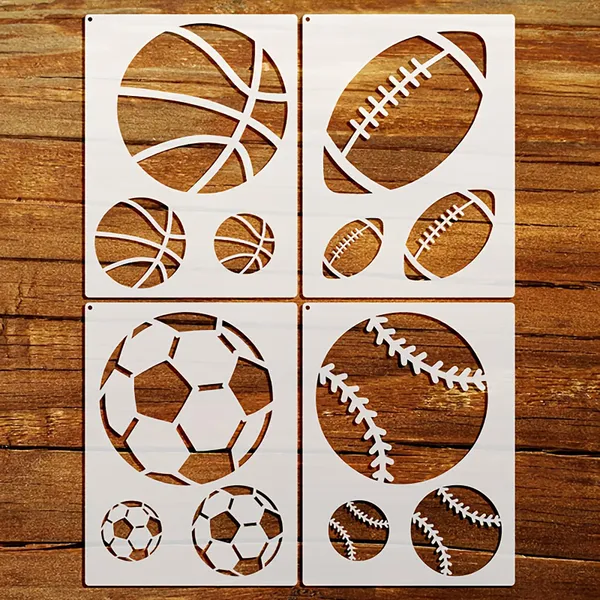 White_Sports_Ball_Stencils_Reusable_Pet_Plastic_Templates_Diy_And_Craft