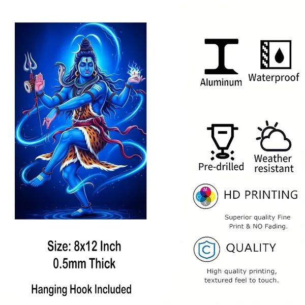 Multicolour_Shiva_Wall_Decor_Nataraja_Dancing_Pose_Glossy_Aluminum_Metal_Photo_Print_Home_Decor