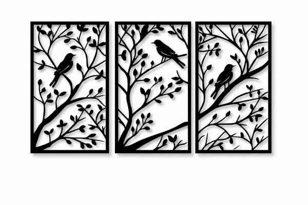Beige_Home_Wall_Decor_Birds_On_Tree_Branch_Black_Wooden_Wall_Art_Home_Decor