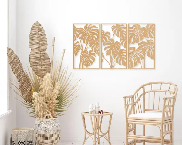Beige_Home_Wall_Decor_Monstera_Leaf_Black_Wooden_Wall_Art_Home_Decor