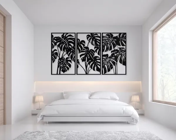 Beige_Home_Wall_Decor_Monstera_Leaf_Black_Wooden_Wall_Art_Home_Decor