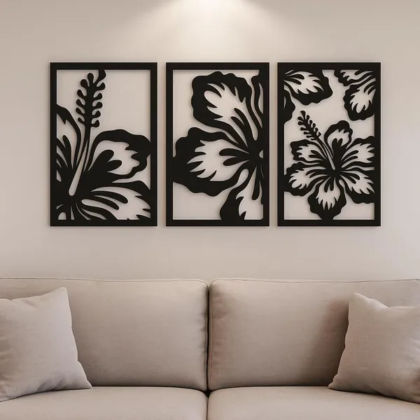 Beige_Hibiscus_Flower_Wall_Panels_Black_Wooden_Tropical_Floral_Decor_Modern_Botanical_Wall_Art_Ready_To_Hang_Home_Living_Room_Bedroom_Decoration_Home_Decor