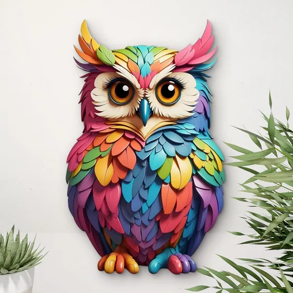 Multi_Colour_Owl_Wall_Hanging_Home_Decor