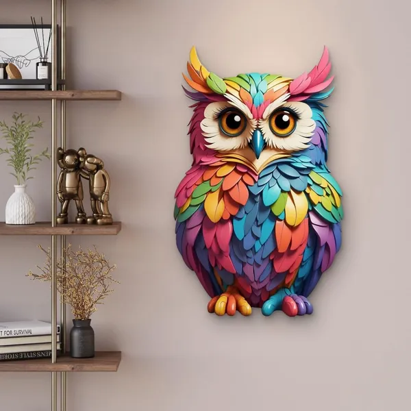 Multi_Colour_Owl_Wall_Hanging_Home_Decor