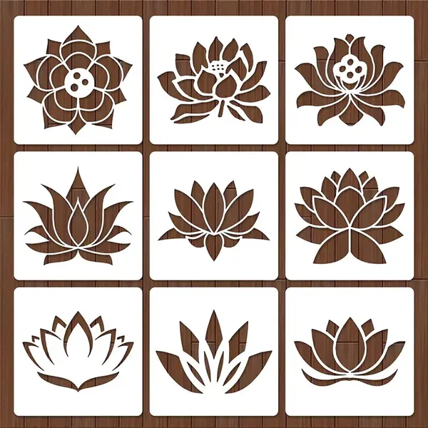 White_Lotus_Stencil_Set_Diy_And_Craft