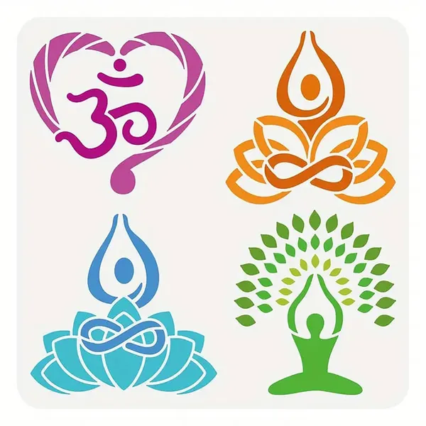 White_Reusable_Lotus_Stencils_Diy_And_Craft