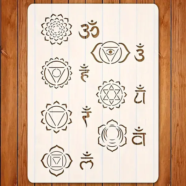 White_Fo_Reusable_Chakra_Symbol_Stencil_Home_Decor