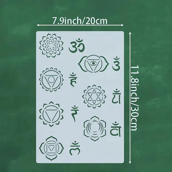 White_Fo_Reusable_Chakra_Symbol_Stencil_Home_Decor