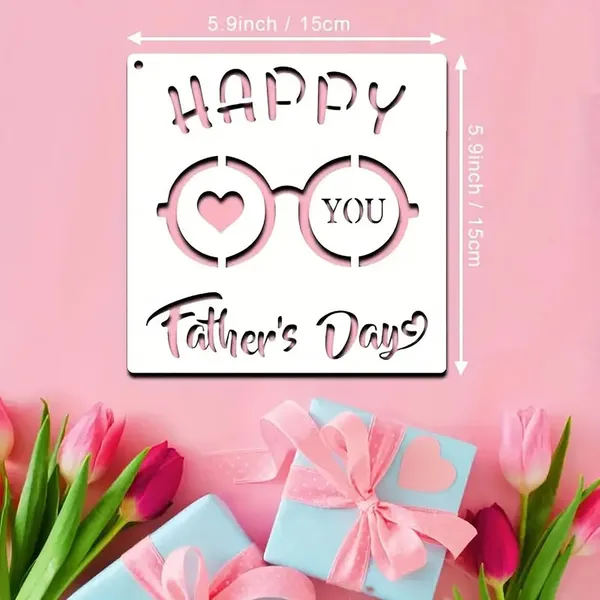 White_Happy_Mother_S_Day_Father_S_Day_Stencil_Set_Reusable_Painting_Stencils_Diy_And_Craft