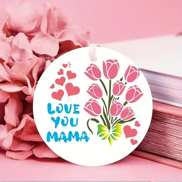 White_Happy_Mother_S_Day_Father_S_Day_Stencil_Set_Reusable_Painting_Stencils_Diy_And_Craft