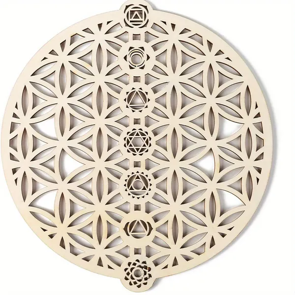 Beige_Flower_Of_Life_Chakras_Wall_Art_Home_Decor
