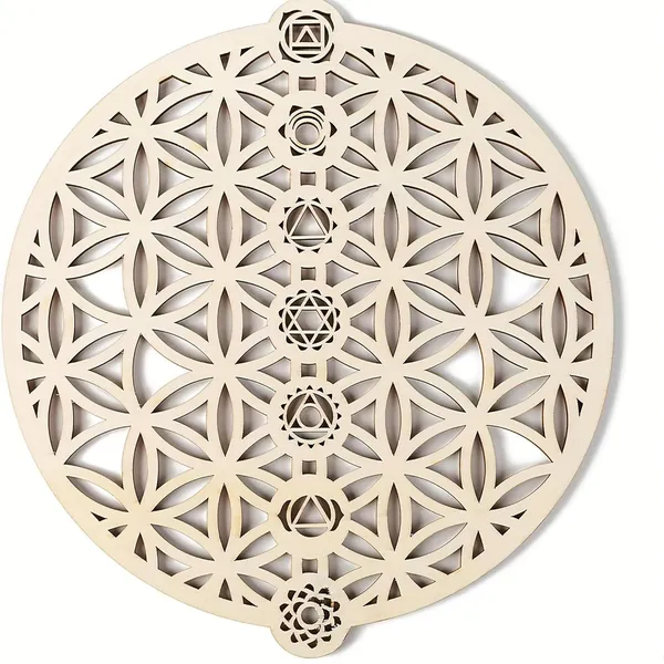 Beige_Flower_Of_Life_Chakras_Wall_Art_Home_Decor