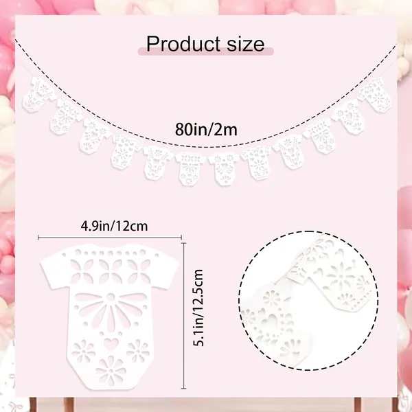 White_Baby_Shower_Decoration_Onesie_Banner_Garland_Pvc_Hanging_Decor_Baby