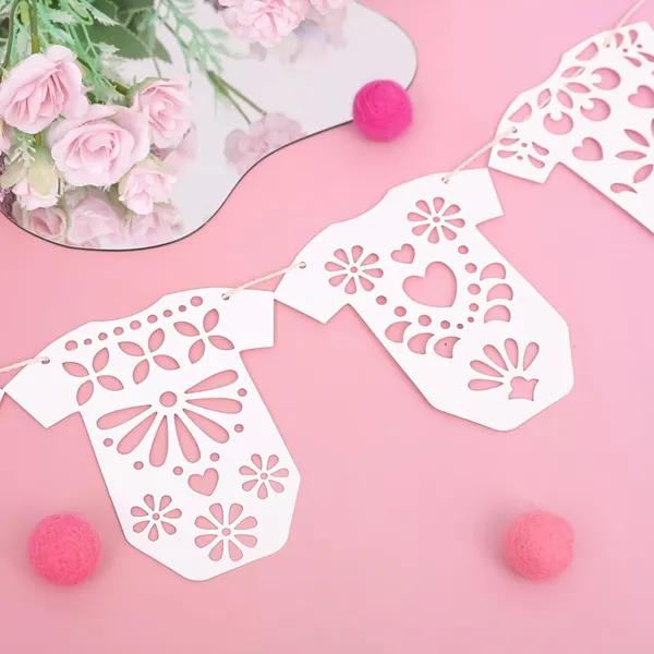 White_Baby_Shower_Decoration_Onesie_Banner_Garland_Pvc_Hanging_Decor_Baby