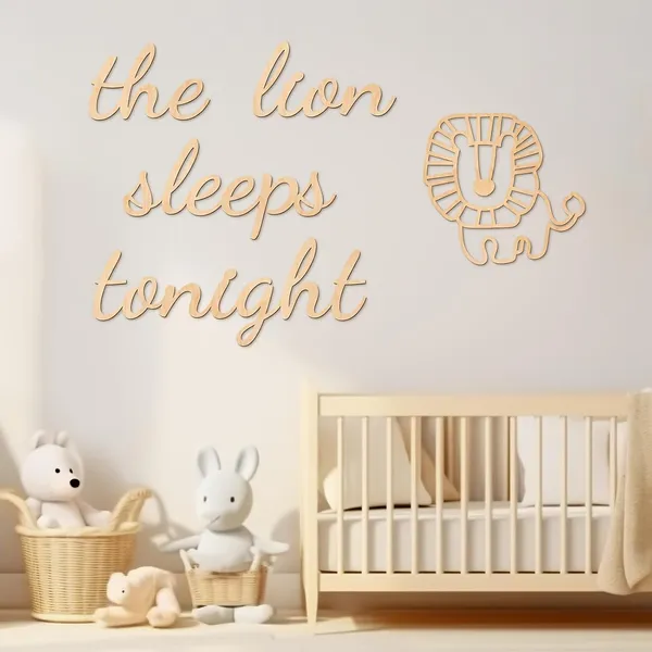 Beige_Kids_Room_Wall_Decor_The_Lion_Sleeps_Tonight_Jungle_Theme_Wooden_Wall_Art_Kids