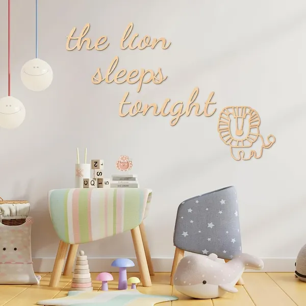 Beige_Kids_Room_Wall_Decor_The_Lion_Sleeps_Tonight_Jungle_Theme_Wooden_Wall_Art_Kids