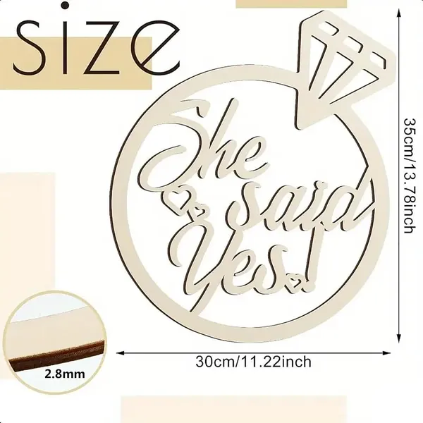 Beige_She_Said_Yes_Wooden_Sign_Engagement_Ring_Cutout_Rustic_Wedding_Bridal_Shower_Hanging_Decor_Engagement_Party_Photo_Booth_Prop_Wedding