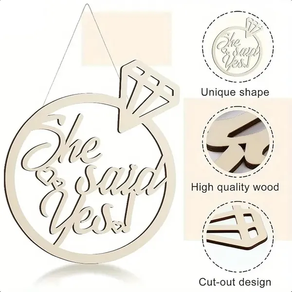 Beige_She_Said_Yes_Wooden_Sign_Engagement_Ring_Cutout_Rustic_Wedding_Bridal_Shower_Hanging_Decor_Engagement_Party_Photo_Booth_Prop_Wedding
