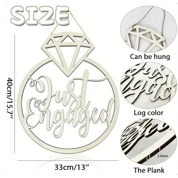Beige_Just_Engaged_Wooden_Sign_Diamond_Ring_Cutout_Rustic_Engagement_Party_Decor_Wedding_Bridal_Shower_Hanging_Sign_Bachelorette_Photo_Booth_Prop_Wedding