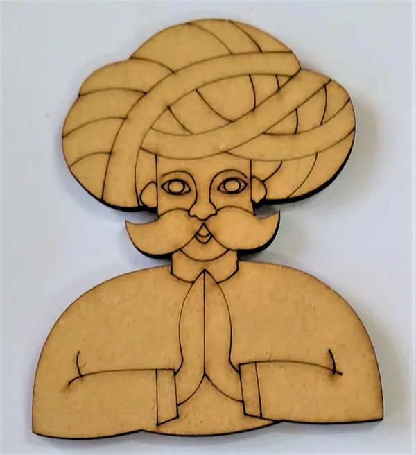 Beige_Rajasthani_Man_Shape_Mdf_Cutout_Diy_And_Craft