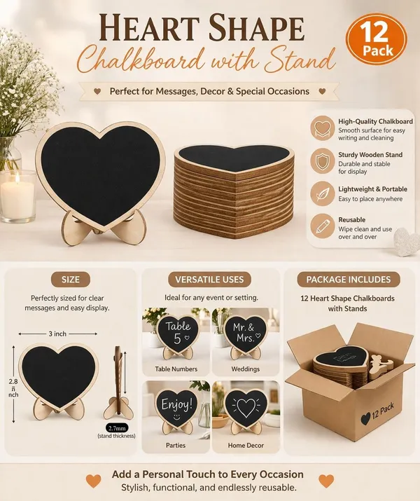 Beige_Mini_Wooden_Heart_Shape_Chalkboards_Wedding