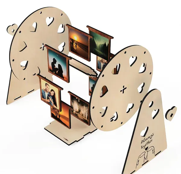 Beige_Surprise_Wrap_Ferris_Wheel_Photo_Frame_Diy_And_Craft