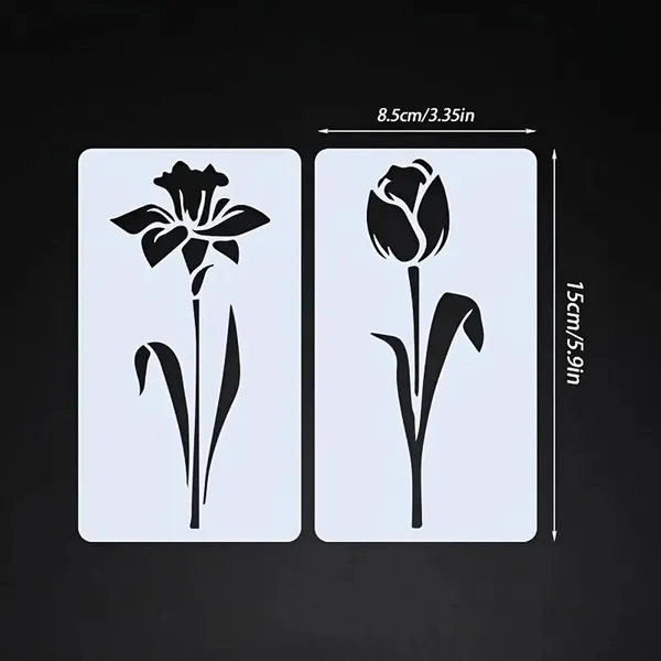 White_Floral_Stencil_Reusable_Plastic_Craft_Templates_Diy_And_Craft