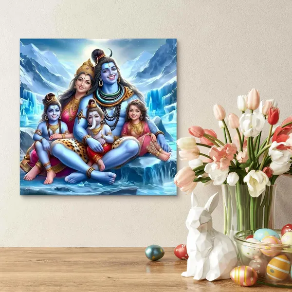 Multicolour_Lord_Shiva_Family_Wall_Art_Hindu_Home_Decor_Home_Decor