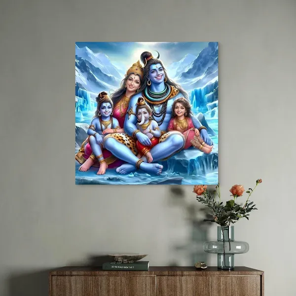 Multicolour_Lord_Shiva_Family_Wall_Art_Hindu_Home_Decor_Home_Decor