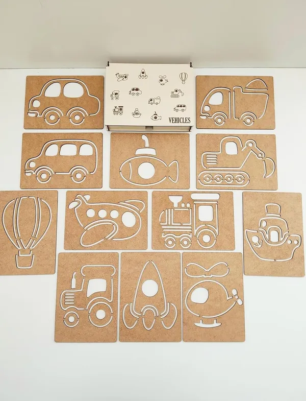 Beige_Rectangle_Mdf_Vehicle_Template_Boards_Diy_And_Craft