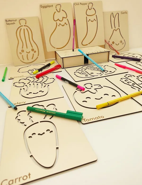 Beige_Rectangle_Mdf_Vegetable_Template_Boards_Diy_And_Craft