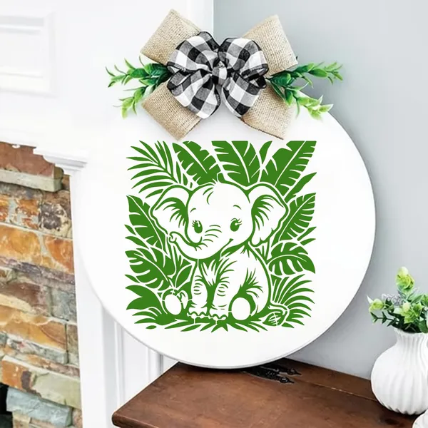White_Square_Elephant_Leaf_Design_Mdf_Diy_Art_Craft_Stencil_Base_Thick_Painting_Template_Board_Cliths_Diy_And_Craft