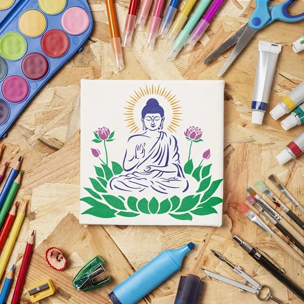 White_Buddha_Meditation_Lotus_Stencil_Template_Diy_Art_Craft_Cm_Reusable_Flexible_Sheet_Cliths_Diy_And_Craft