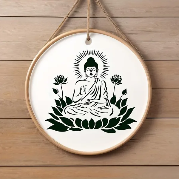 White_Buddha_Meditation_Lotus_Stencil_Template_Diy_Art_Craft_Cm_Reusable_Flexible_Sheet_Cliths_Diy_And_Craft