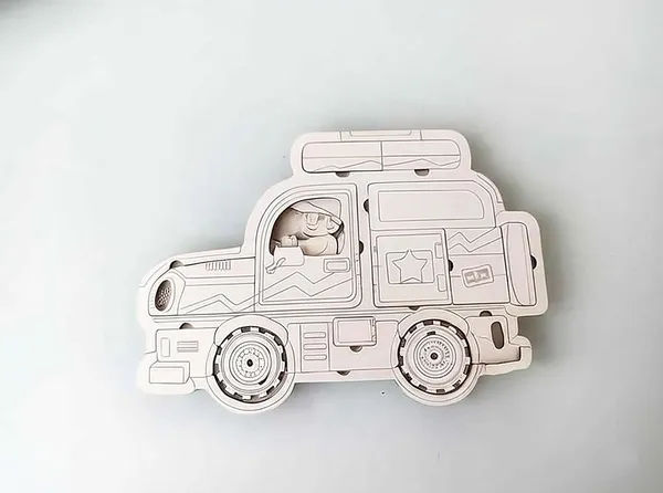 Beige_Wooden_Layer_Car_Puzzle_Cutout_Kids