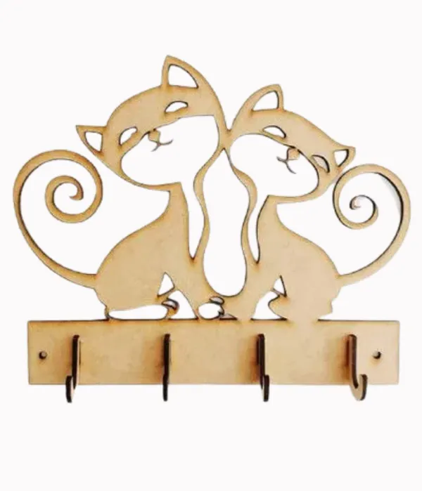 Beige_Thick_Mdf_Wood_Wall_Mounted_Cat_Design_Key_Holders_Home_Decor