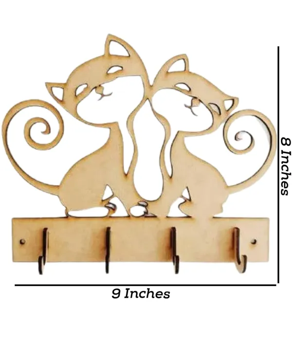 Beige_Thick_Mdf_Wood_Wall_Mounted_Cat_Design_Key_Holders_Home_Decor