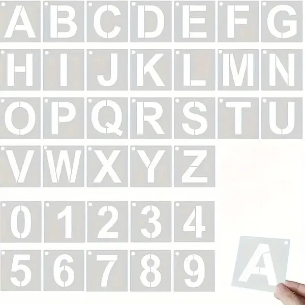 White_Reusable_Alphabet_Number_Stencils_Diy_And_Craft