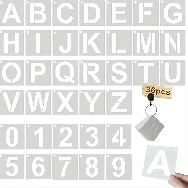 White_Reusable_Alphabet_Number_Stencils_Diy_And_Craft