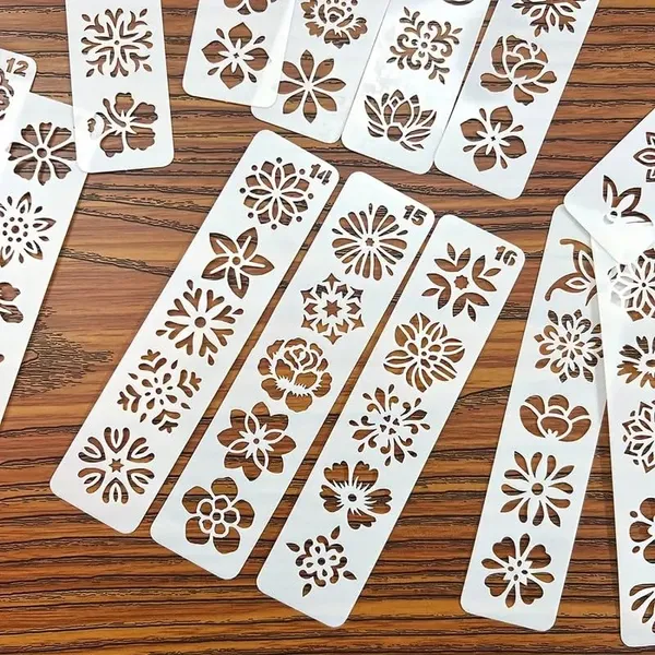 White_Eyebrow_Flower_Hollow_Makeup_Stencil_Set_Reusable_Pet_Painting_Templates_General