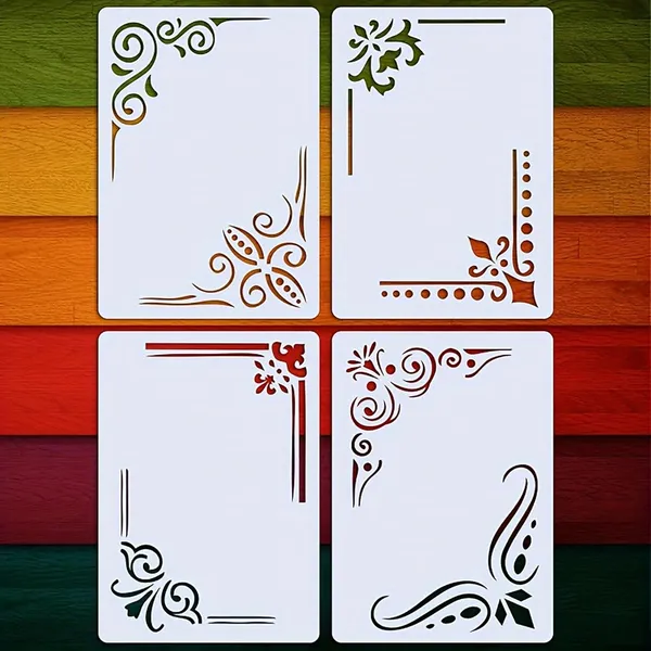 White_Corner_Stencil_Set_Reusable_Plastic_Lace_Edging_Templates_Diy_And_Craft